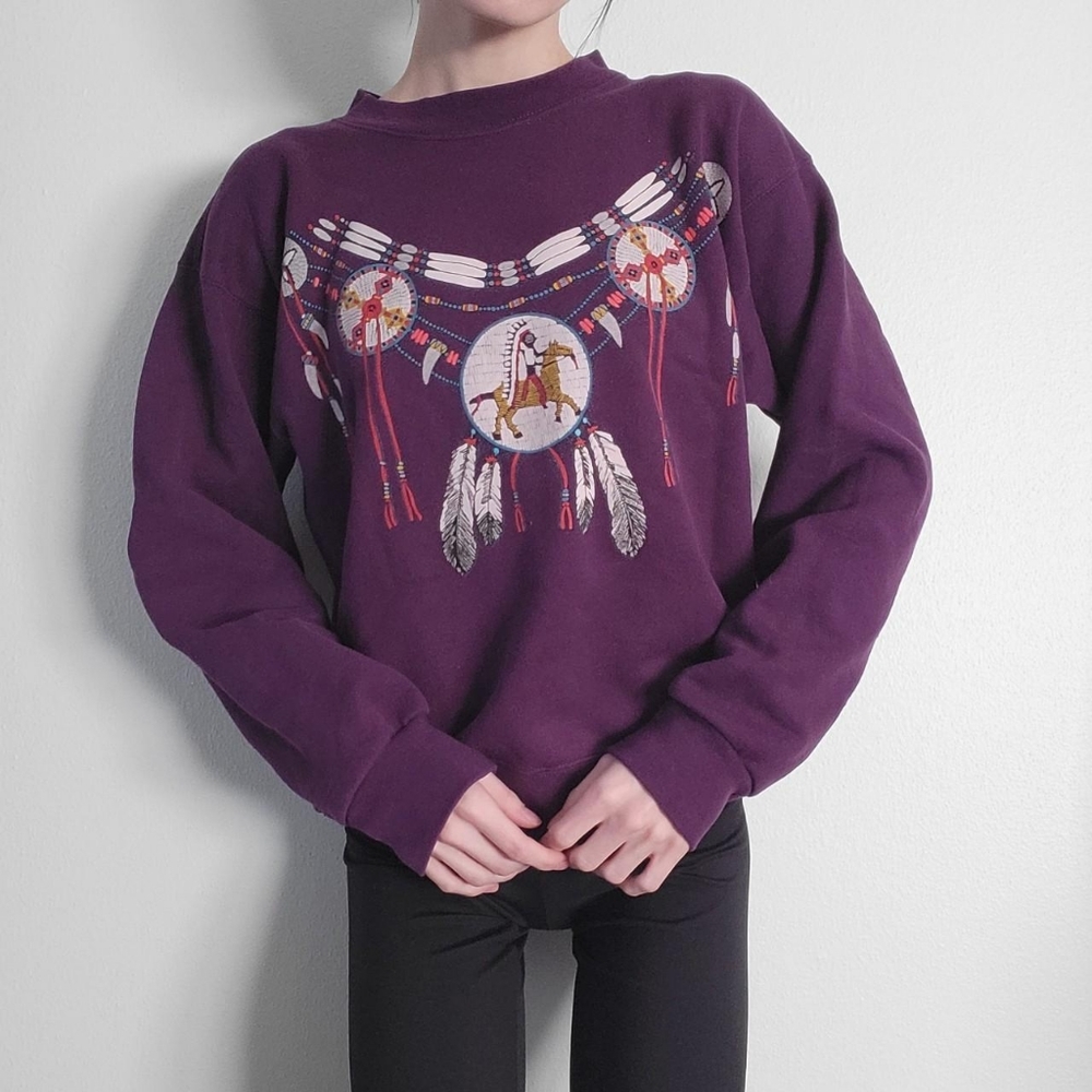 vintage indigenous / tribal / south western graphic sweater